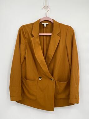 Topshop Mustard Double Breasted Blazer Jacket Size 2